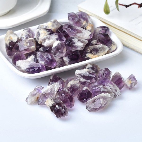 5PC Raw Natural Amethyst Quartz Cluster Wand Point Crystal