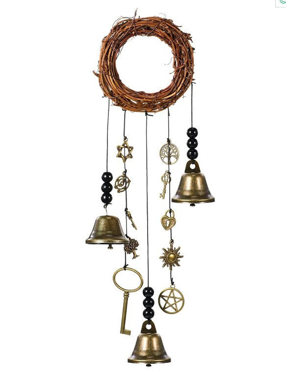 Witch Bell Protection Door Knob Pendant Rattan Wind Chimes