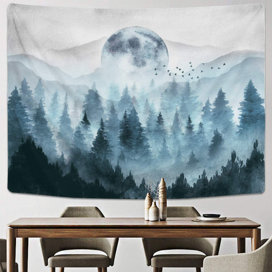 Misty forest tapestry