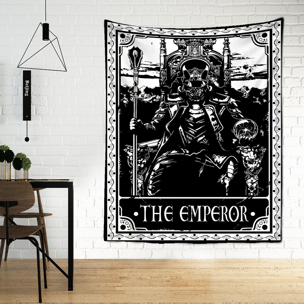 Black Tarot Cards Tapestry Wall Hanging Moon Star Medieval Europe Divination Hippie Tapiz Tapestry for Home Decor