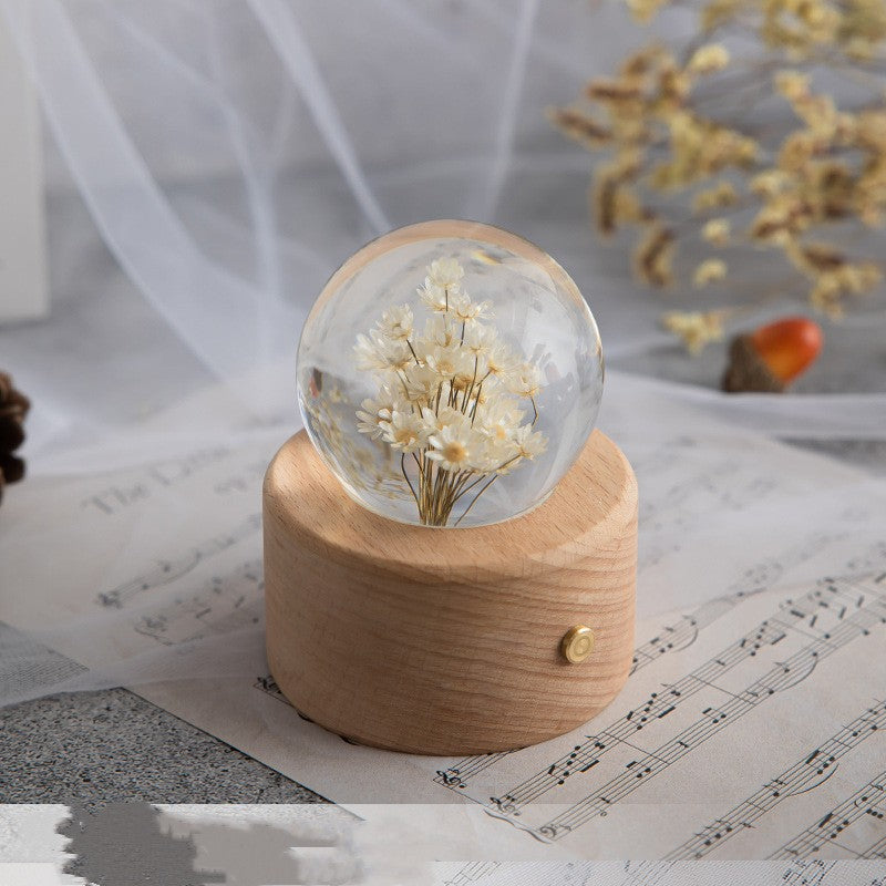 Preserved Flower Decoration Music Box Music Box Crystal Ball