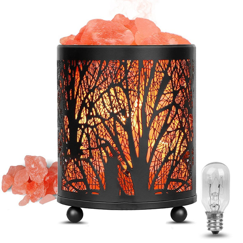 Forest iron night light natural crystal salt lamp