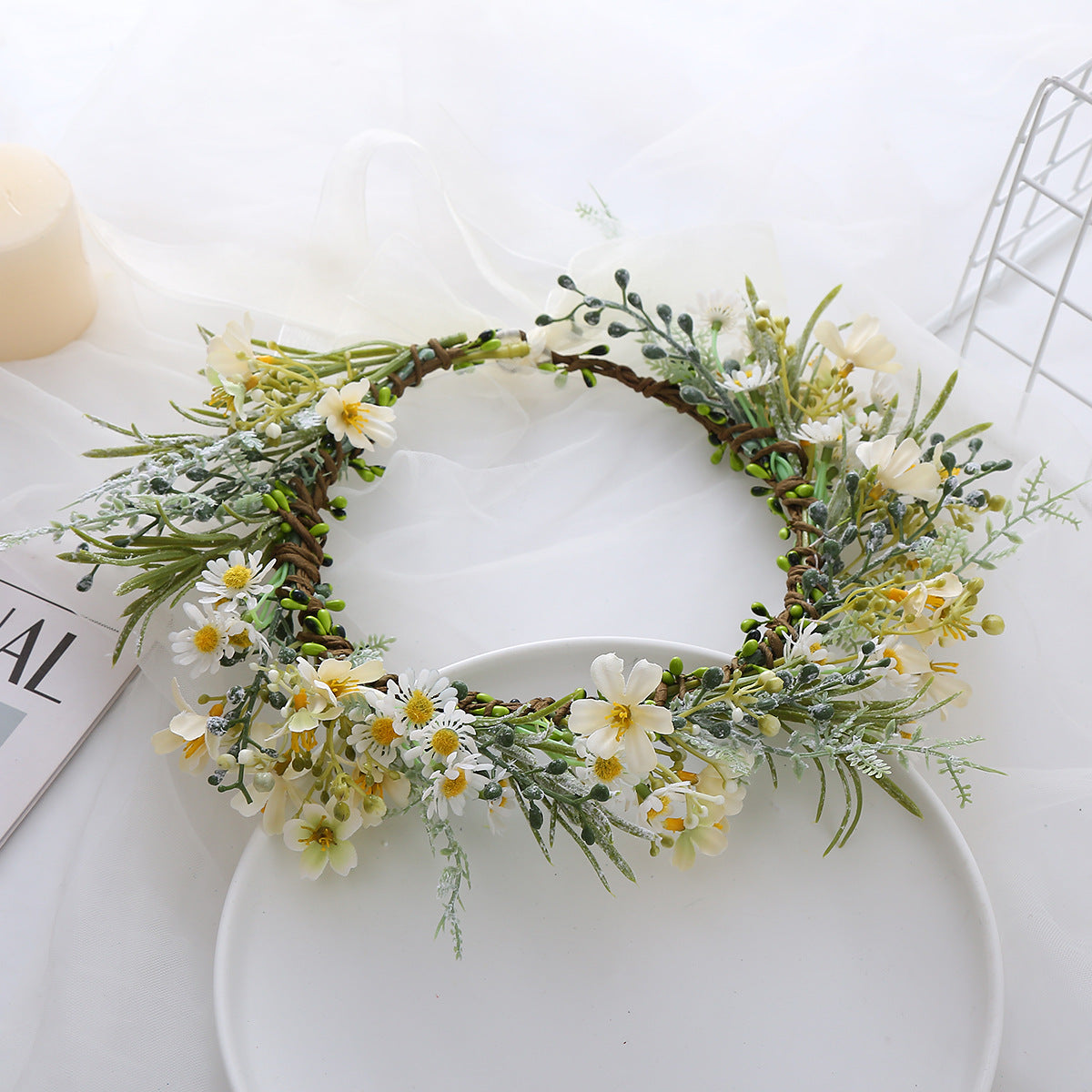 Ins Forest Leaf Bridal Wreath Headwear