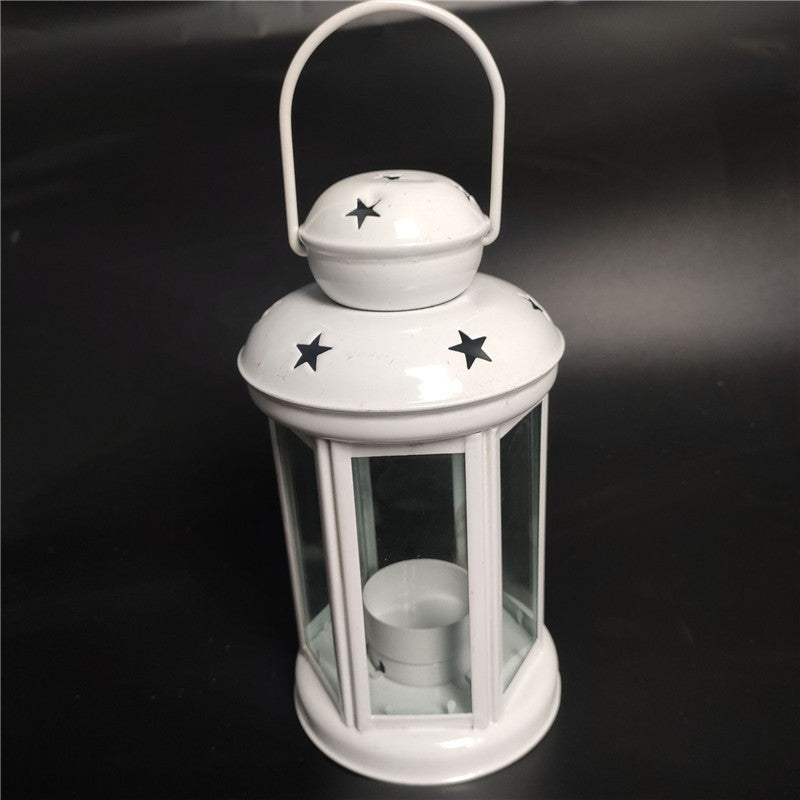 Wrought iron wind lantern candle holder