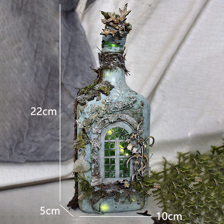 Creative Mysterious Forest Story Luminous Wine Bottle Resin Ornament