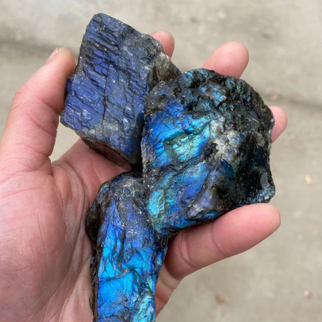 Blue Moonlight Stone Large Grain Crystal Raw Stone