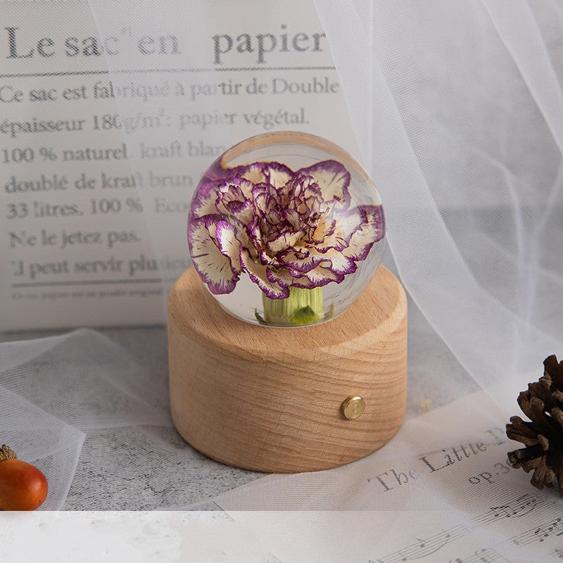 Preserved Flower Decoration Music Box Music Box Crystal Ball