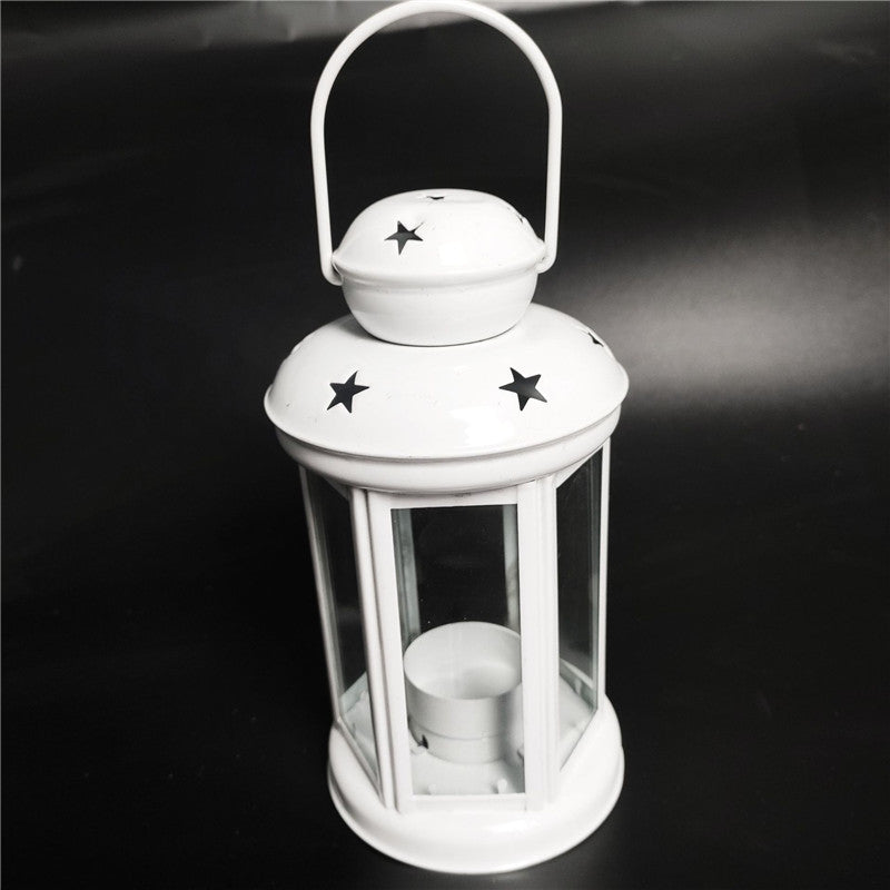 Wrought iron wind lantern candle holder