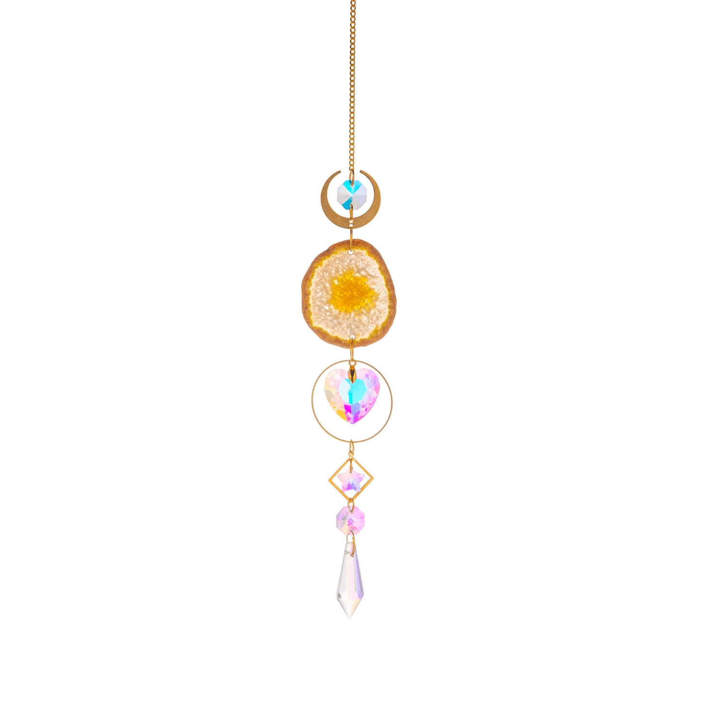 Agate Raw Stone Crystal Sun Catcher Rainbow Manufacture Hanging Window Vehicle Pendant Prism Ball