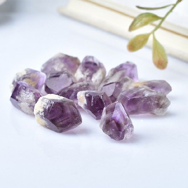 5PC Raw Natural Amethyst Quartz Cluster Wand Point Crystal