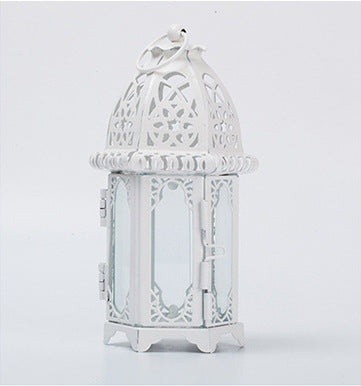 European Style Moroccan Glass Candle Holder Metal