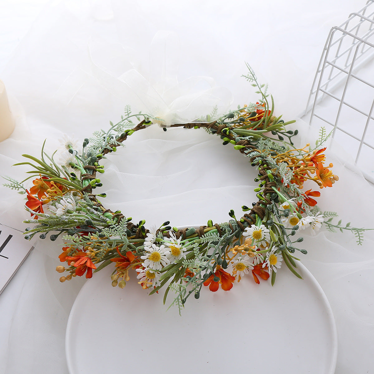 Ins Forest Leaf Bridal Wreath Headwear