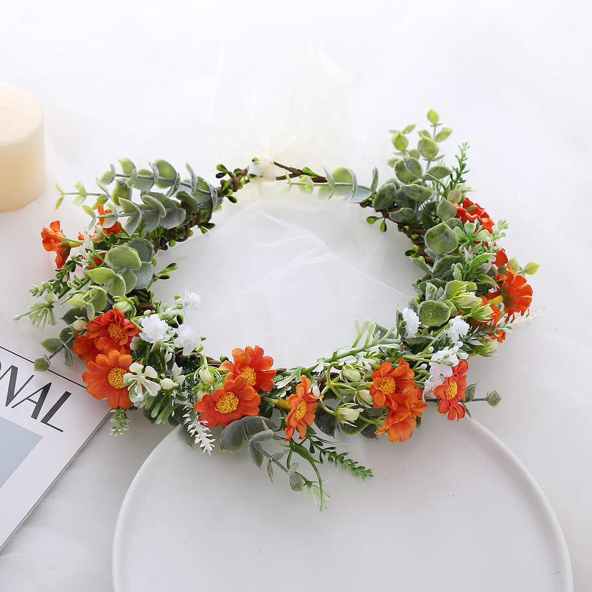 Ins Forest Leaf Bridal Wreath Headwear