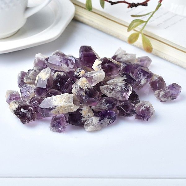 5PC Raw Natural Amethyst Quartz Cluster Wand Point Crystal