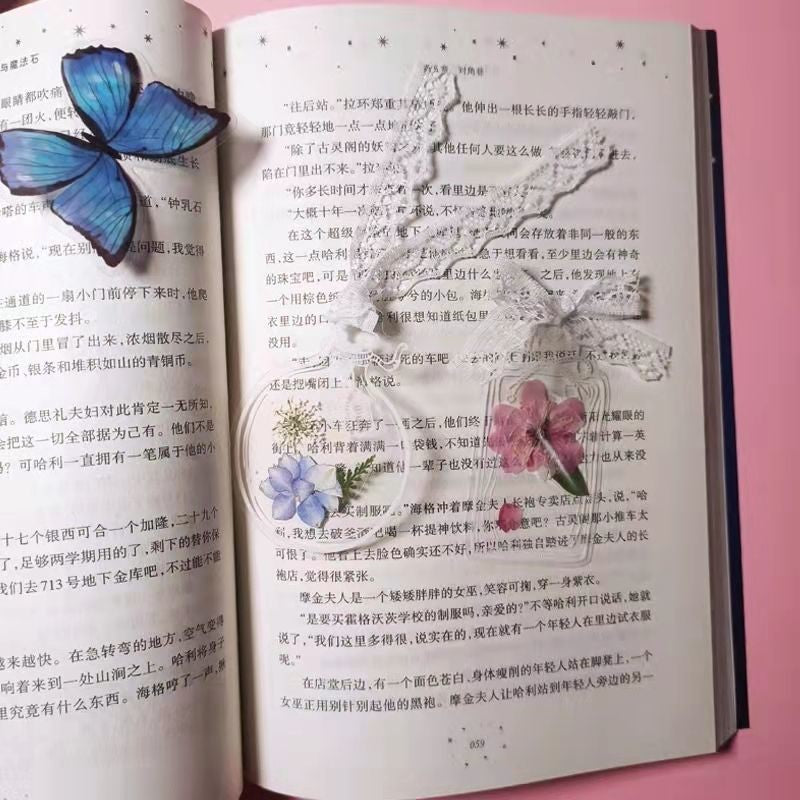 Transparent Dried Flower Bookmark Stationery Dried