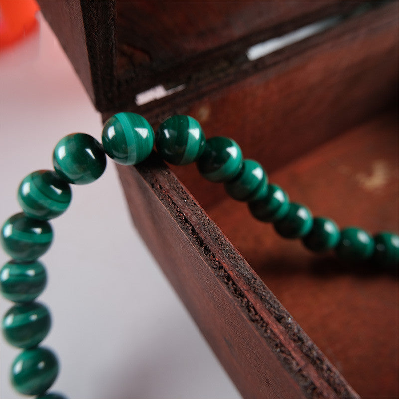 Natural Raw Ore Malachite Beaded Diy Bracelet