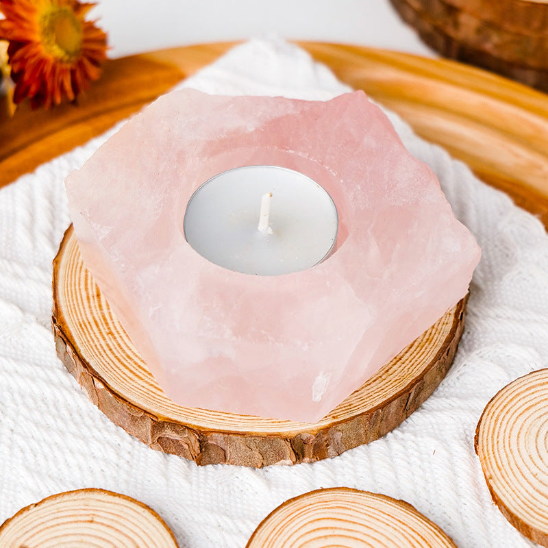 Natural Crystal Candle Holder Decorative Ornaments