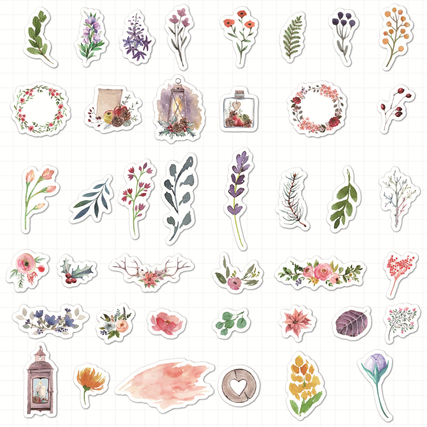 Washi Paper Material Sticker Creative Retro Plant Flower